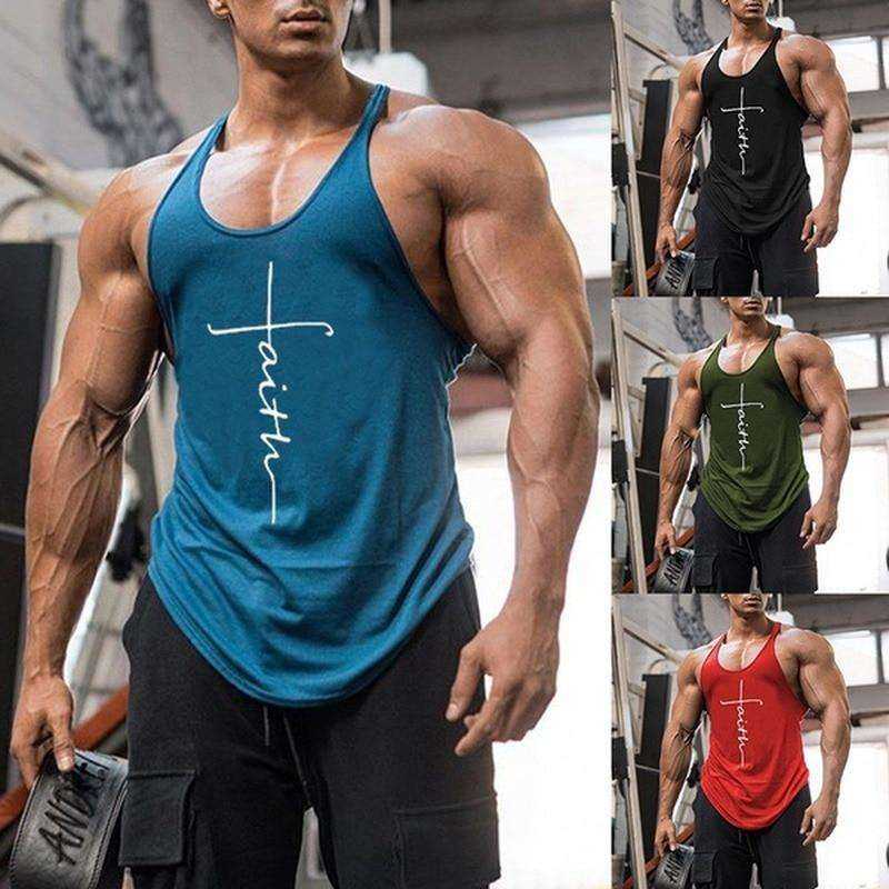 Men's Bodybuilding Tank Tops Gym Sleeveless Vest Shirts Plus Size