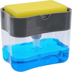 Manual Press Liquid Soap Dispenser With Washing Sponge