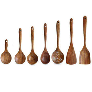 Teak Natural Wood Tableware Kitchen Tool Set