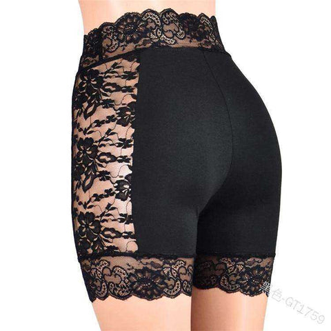 3XL Women High Waist Sexy Slim Lace Ruffles Cutout Short Leggings