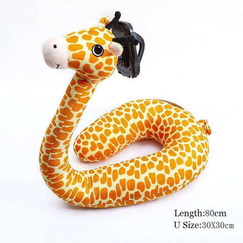 Image of 2 In 1 Hands Free Neck Pillow U Shaped Animal Phone Holder