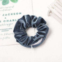 New Velvet Tencel Zipper Pocket Hairband Elastic  Accessories