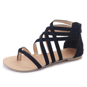 New Female Cross Tied Flat Sandals Rome Style Casual Shoes