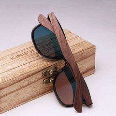 Men Sunglasses Polarized Walnut Wood Mirror UV400 Lens