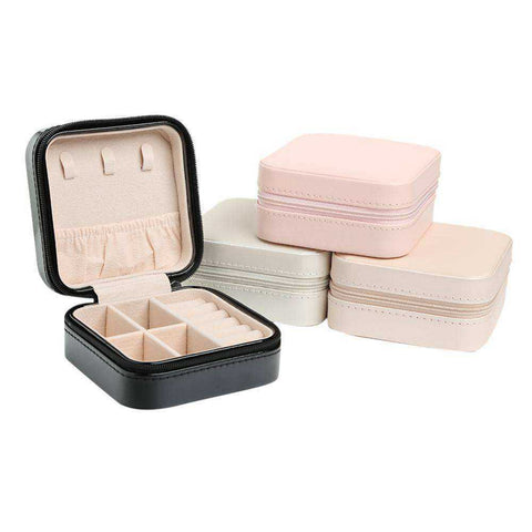 Image of Portable Jewelry Box Storage Organizer Earring Holder