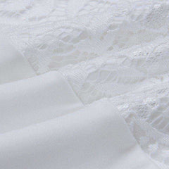 White Lace Slim Pencil O-Neck Women Midi Dress