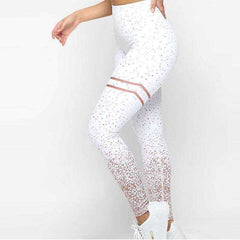 High Waist Fitness Gold Print Leggings
