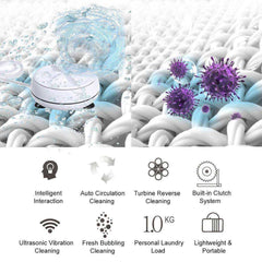 2 in 1 Portable Mini Washing Machine Ultrasonic Washer