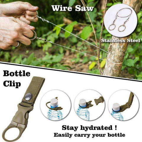 Image of Outdoor Survival Kit Set Multifunctional Wristband Whistle Blanket Knife