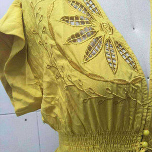 Embroidery Lace Up V Neck Boho Maxi Long Dress