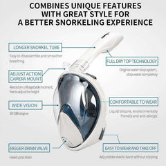 Full Face Scuba Diving Anti Fog Goggles With Camera Mount Underwater Snorkel Mask