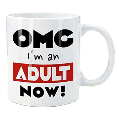 Image of OMG I AM AN ADUALT NOW! 2021 Graduation Gifts Eco Friendly Tea Beer Milk  Coffee White Ceramic Mugs