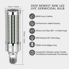 New 60W UV Sterilization Germicidal Lamp Ultraviolet LED Light Bulb
