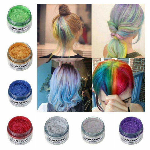 Image of Unisex 7 Colors Easy Dyeing One-time Molding Hair Dye Wax Mud Cream