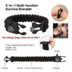 Outdoor Survival Kit Set Multifunctional Wristband Whistle Blanket Knife