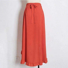 Women's Lace Up Ankle Split Maxi Skirt