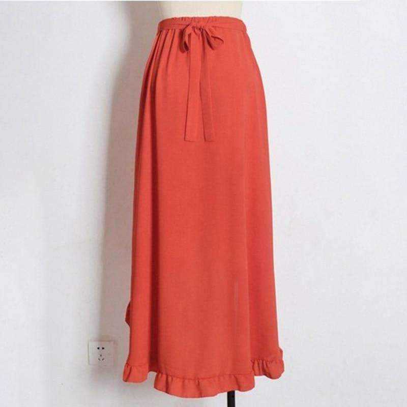 Women's Lace Up Ankle Split Maxi Skirt