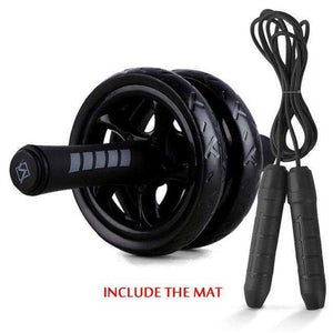 2 in 1 Ab Roller&Jump Rope No Noise for Arm Waist Leg Exercise Gym Fitness Equipment