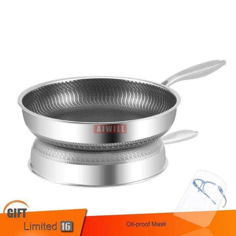 Image of 304-Story Stainless Steel Frying Pan Nonstick Electromagnetic Furnace