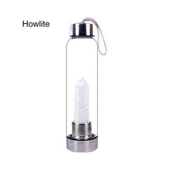 Natural Quartz Gemstone Glass Water Bottle
