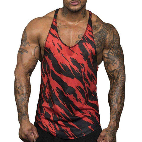 Image of Gym Men Bodybuilding Camo Sleeveless Single Tank Top Muscle Stringer Athletic Vest