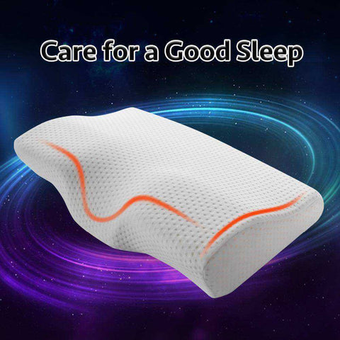 Image of Aesthetic Memory Foam Bedding Butterfly Shaped Neck Protection Pillow