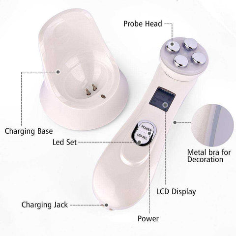 Image of Mesoterapia Facial 5 in 1 LED Light Therapy Anti-Aging Skin Rejuvenation