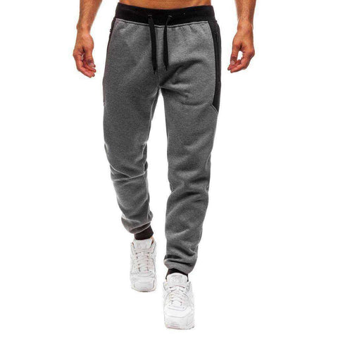 Image of Men's Casual Cotton Tights Gray  Long Ankle Super Elastic Trousers/Pants