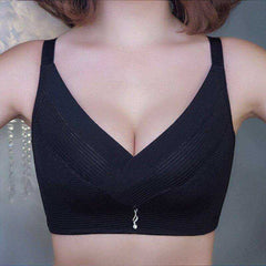 Women Sexy Push Up Lingerie Wire Free Bras Wide Straps Underwear