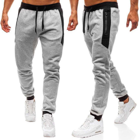 Image of Men's Casual Cotton Tights Gray  Long Ankle Super Elastic Trousers/Pants