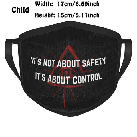 Image of Control Safety Red Print Reusable Face Mask