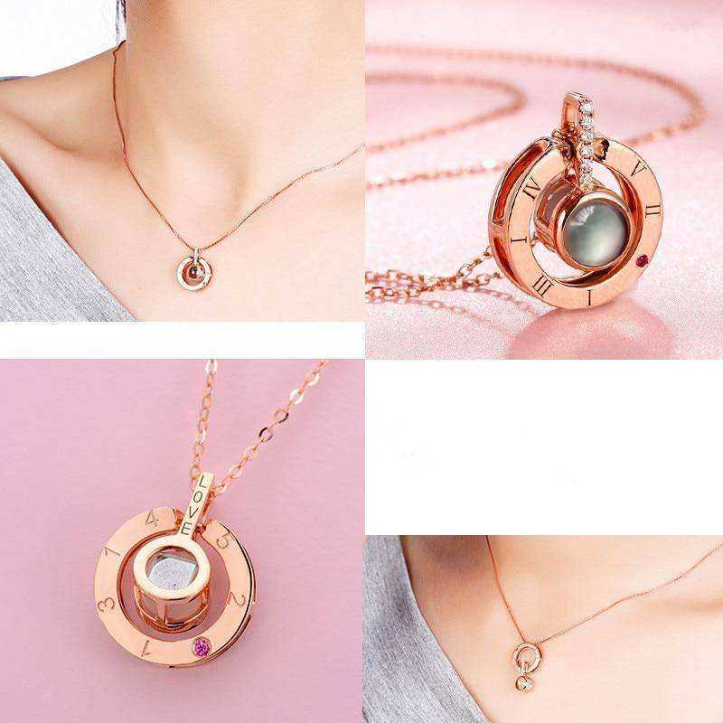 Romantic Love Memory Projection Pendant Necklace
