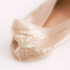1/2 Pairs Women Girls Lace Flower Short Socks Anti-skid Invisible Ankle Sock Slippers