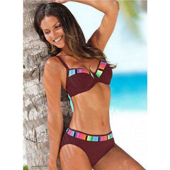 Sexy 2021 Push Up  Print  Polka Dots Plus Size Bikini Set