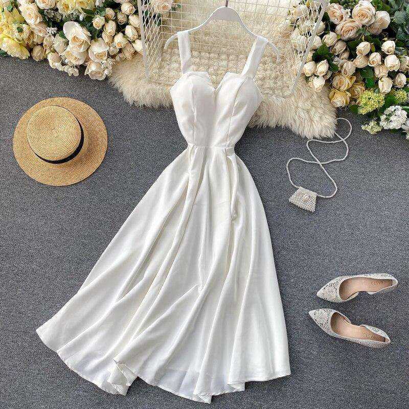 V-neck Vintage Back Bandage Elegant Swing Long Dress