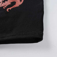 Leslie Black Dragon Crop Top