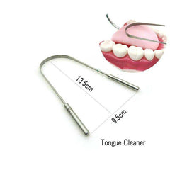 Portable Stainless Steel Tongue Scraper Cleaner Brush