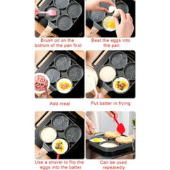 Four-hole Frying Non-stick Egg Pancake Steak Thickened Omelet Pot Pan