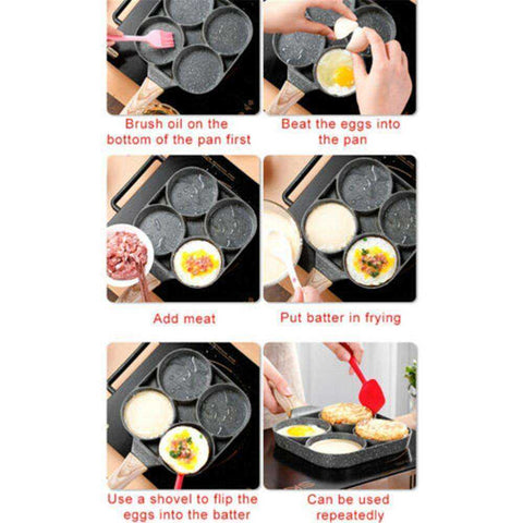 Image of Four-hole Frying Non-stick Egg Pancake Steak Thickened Omelet Pot Pan