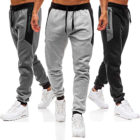 Image of Men's Casual Cotton Tights Gray  Long Ankle Super Elastic Trousers/Pants