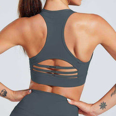 Women Fashion Bra Patchwork Strapless Tank Top w/ Sexy Mesh Fitness Short Top