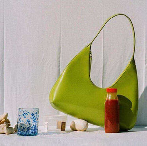 Patent Leather Shiny Underarm Baguette PU Tote Handbags