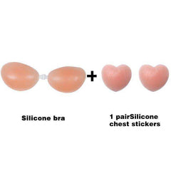 Silicone Invisible Push Up Sexy Strapless Stealth Adhesive Backless Breast Enhancer Bra
