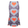 Women's Heart Print Loose Low Waist Package Hip Mid-Calf Skirts