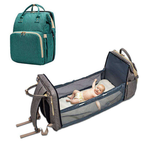 Image of Multi-purpose Storage Travel Bag Convertible Baby Diaper Bag Bed