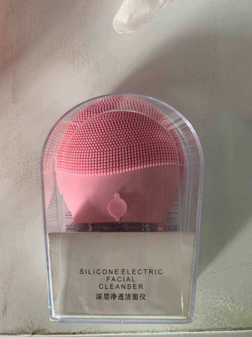 Image of Electric Sonic Vibration Massager Silicone Facial Cleansing Brush