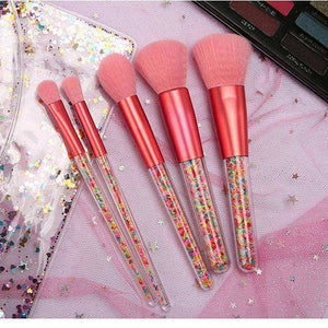 5pcs Lollipop Candy Unicorn Crystal Makeup Brushes Set