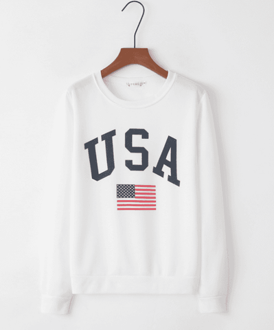 Image of New Design Printed Letter USA/American Flag Sweatshirts