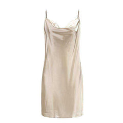 Sexy Champagne Satin Sleeveless Summer Bodycon Dress