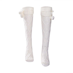 Sexy Women's Purple White Knit Winter Stockings